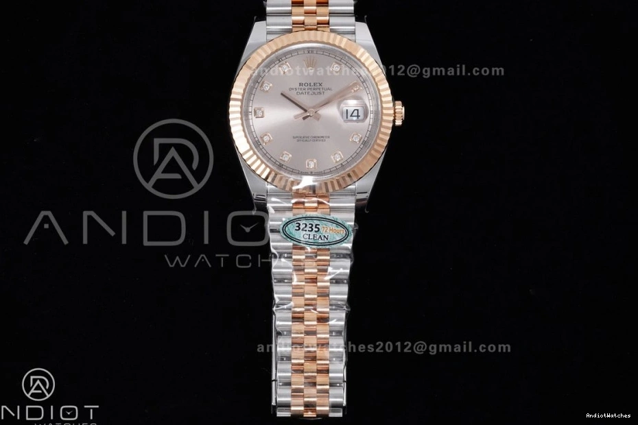 41 on SS Jubilee 591 126331 904L DateJust RG SH RG Steel Bracelet Best 1:1 Clean Premium Dial Edition Diamonds 1229